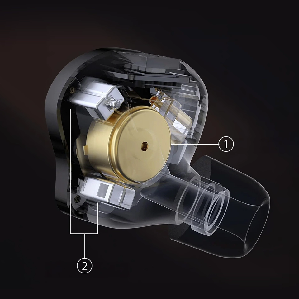 Вакуумні навушники KZ ZS10 Pro 2 гібридні з 10 драйверами та регулюванням звуку